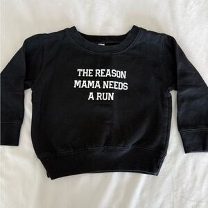Gildan Black Kids Sweatshirt with White Text Graphic